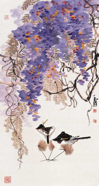 韩天衡 花鸟 立轴